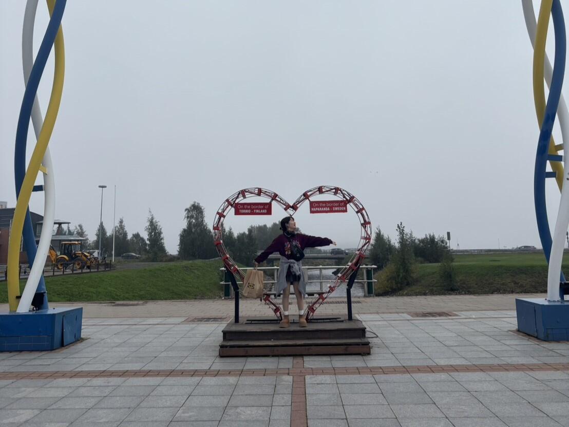 スウェーデンとフィンランドの国境をまたぎました